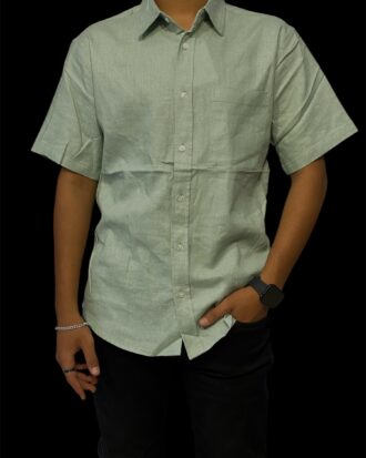 H&M HALF-SLEEVE LINEN SHIRT