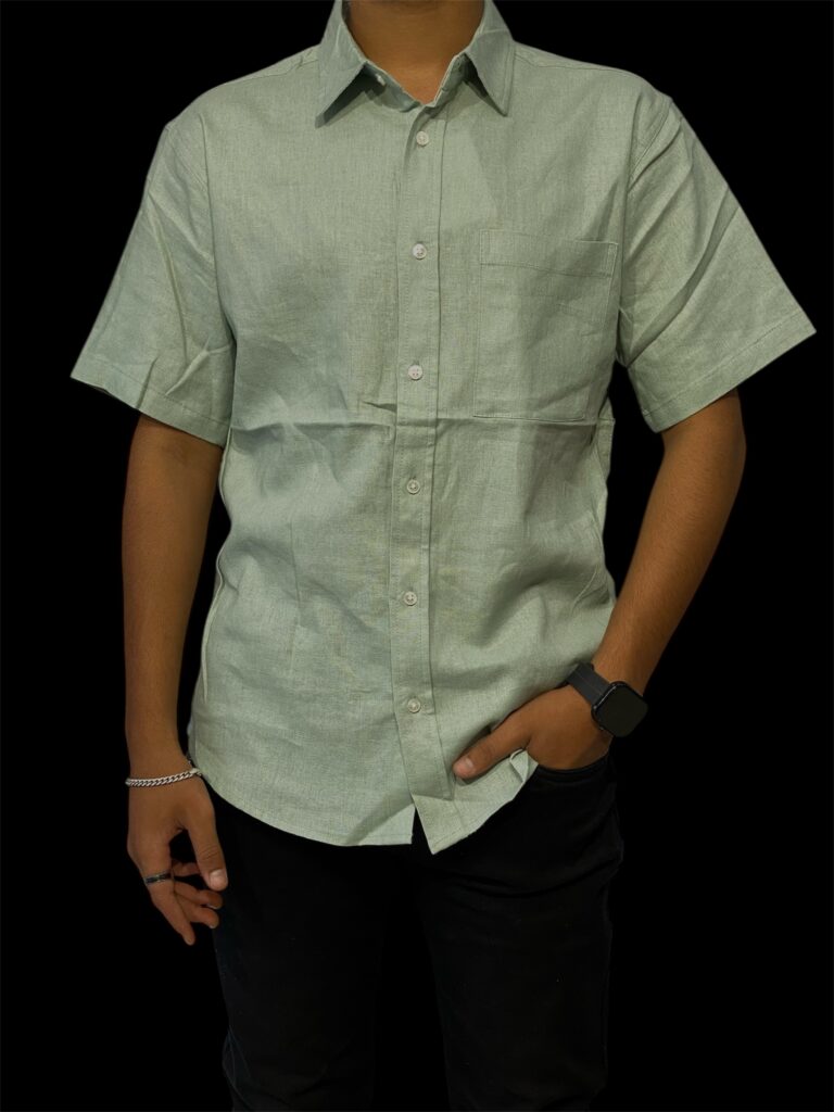 H&M HALF-SLEEVE LINEN SHIRT