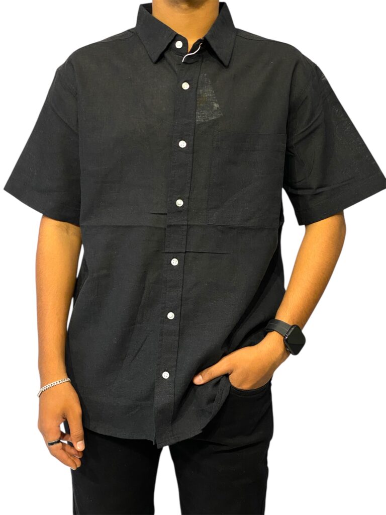 H&M HALF-SLEEVE LINEN SHIRT