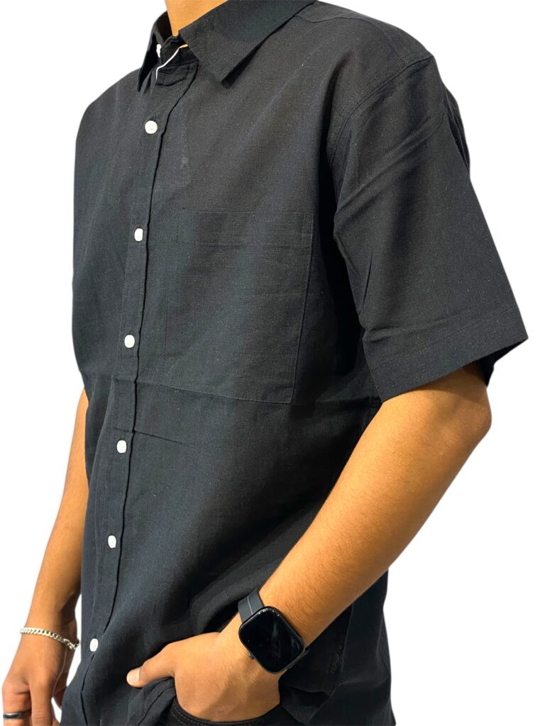 H&M HALF-SLEEVE LINEN SHIRT - Image 3