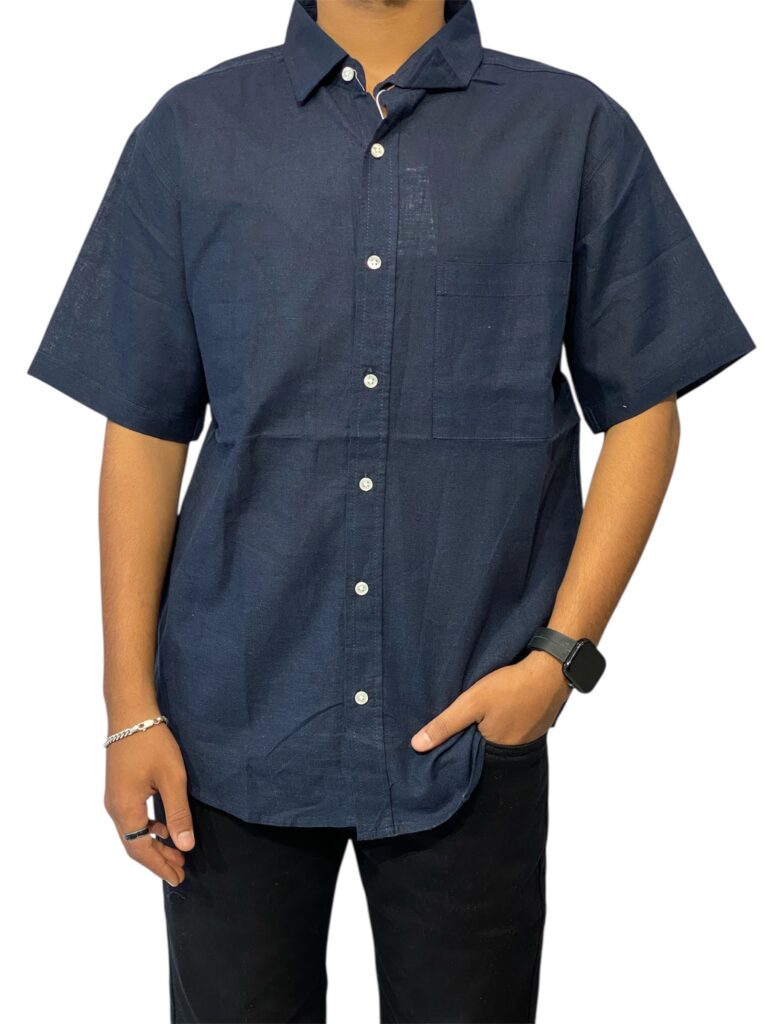H&M HALF-SLEEVE LINEN SHIRT