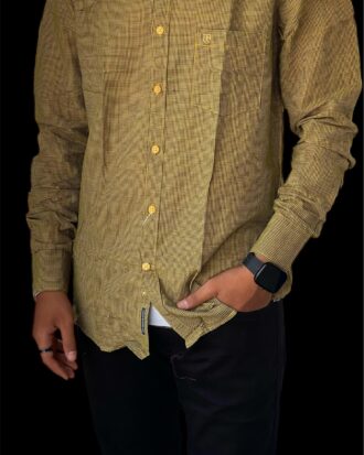 LINEN CLUB  MUSTARD SHIRT