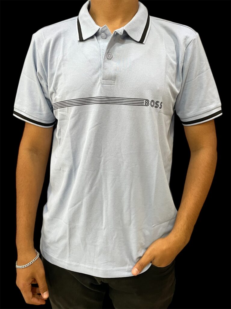 BOSS Striped Logo Polo Shirt