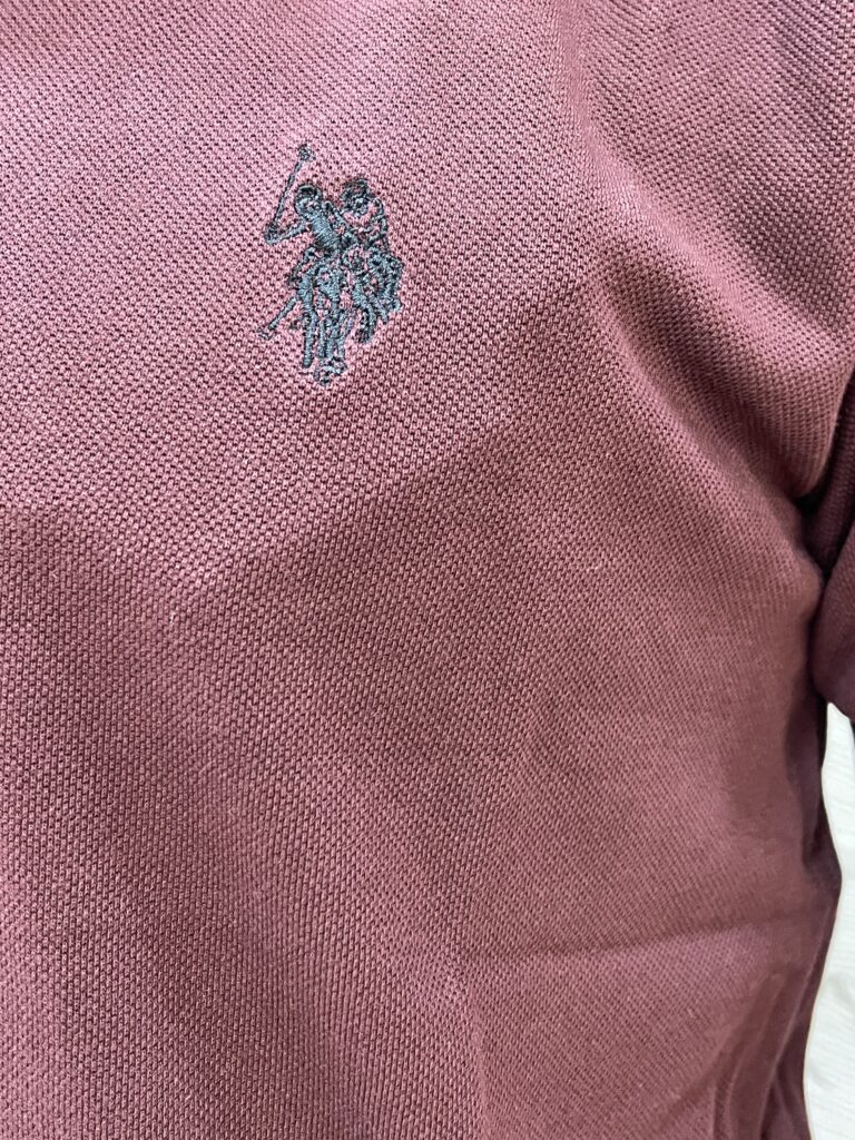 US POLO Burgundy Polo T-Shirt - Image 3