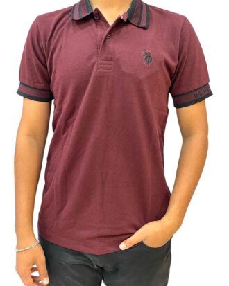 US POLO Burgundy Polo T-Shirt