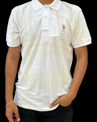 US POLO White & Pale Yellow T-Shirt