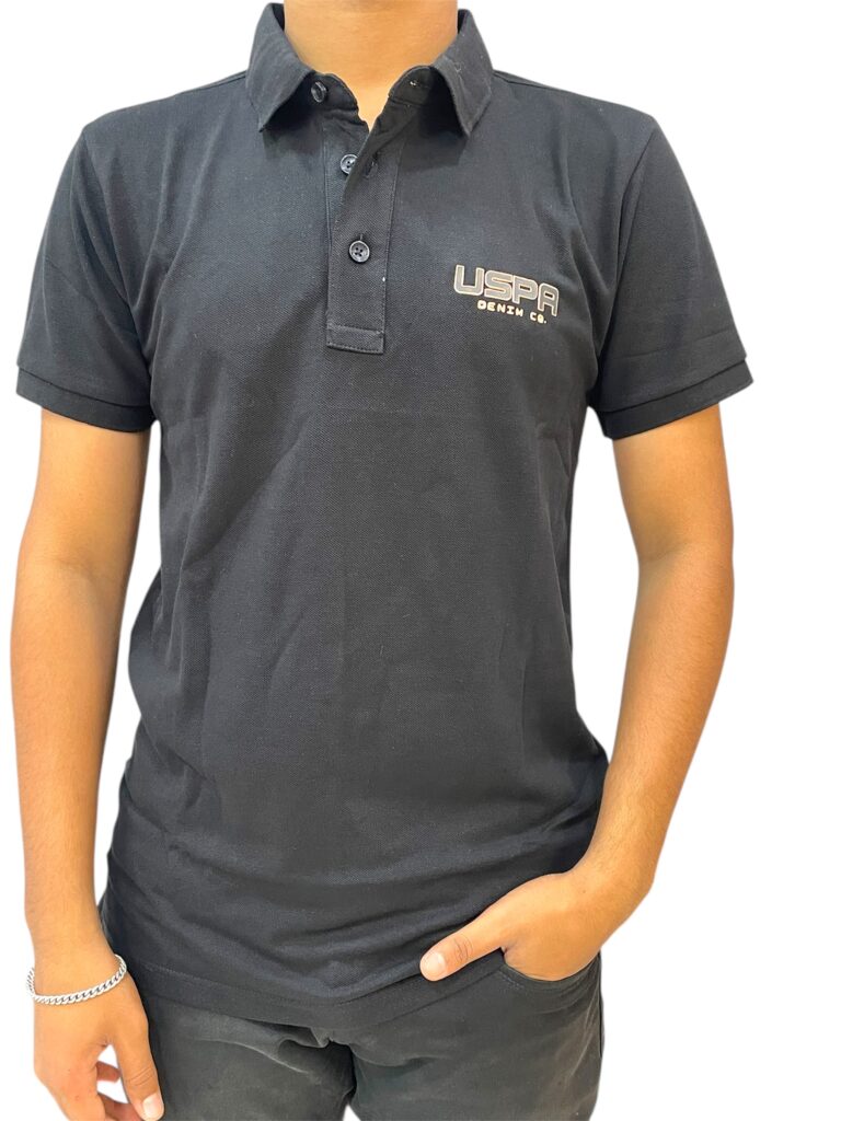 US POLO Black Polo T-Shirt