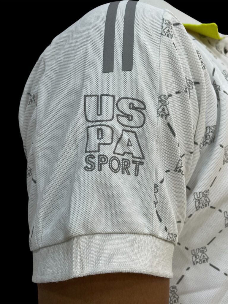 US POLO  White Patterned  T-Shirt - Image 3