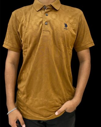 US POLO  Brown Patterned  T-Shirt