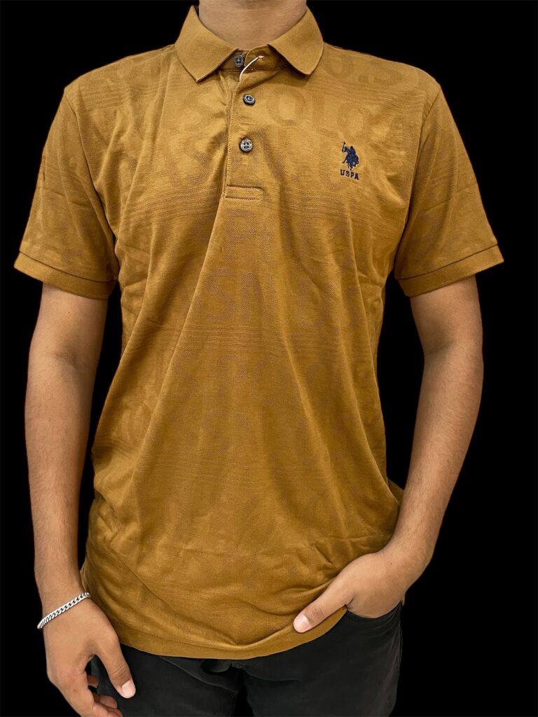 US POLO  Brown Patterned  T-Shirt