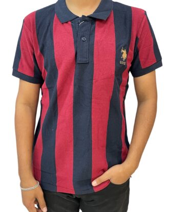 US POLO Navy & Red Striped T-Shirt