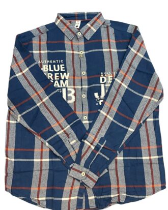 Imported Navy Crew Checked Shirt