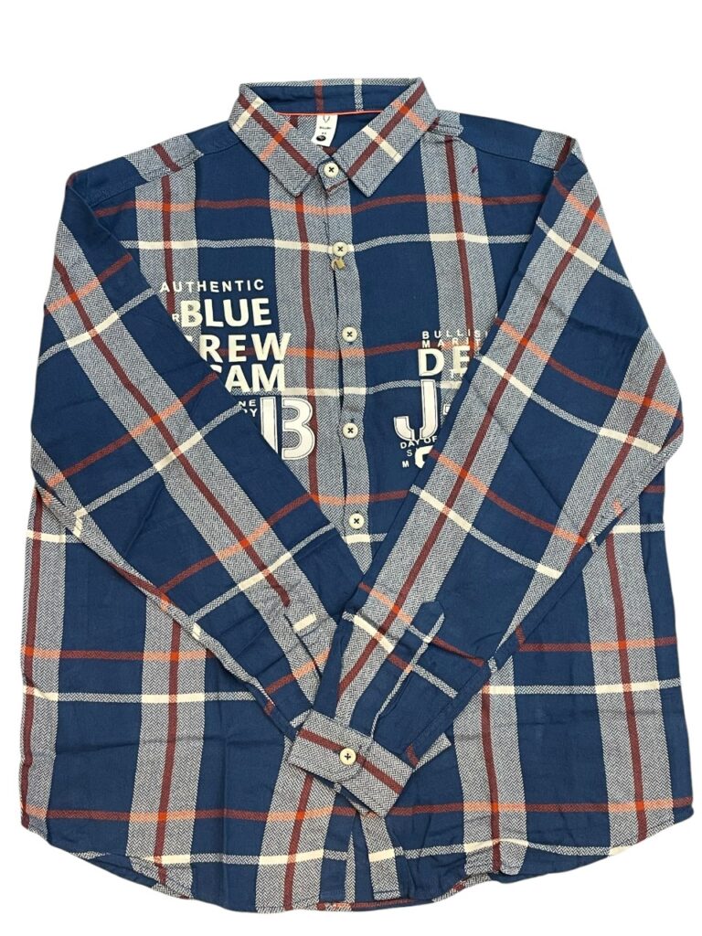 Imported Navy Crew Checked Shirt
