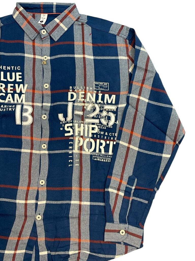 Imported Navy Crew Checked Shirt - Image 2
