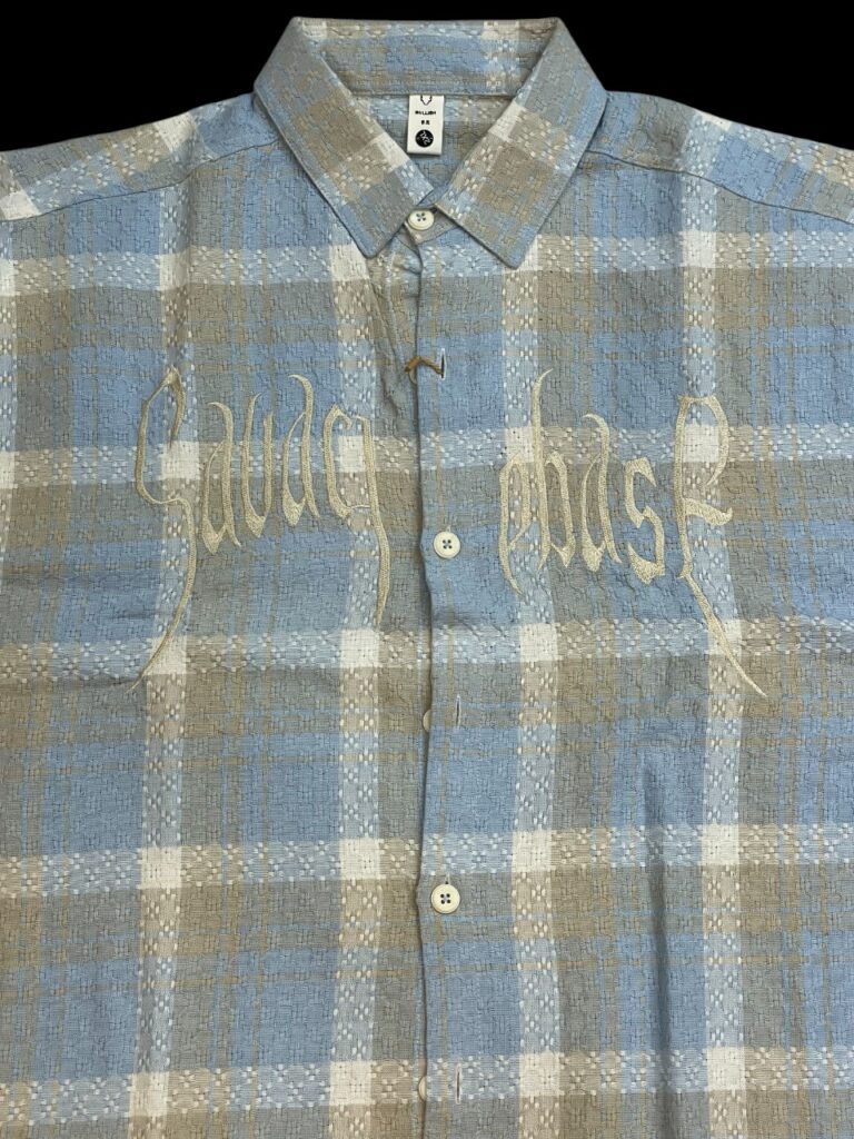 Imported Blue & Beige Checked Shirt - Image 3