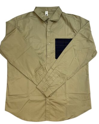 Imported Beige & Navy Pocket Shirt