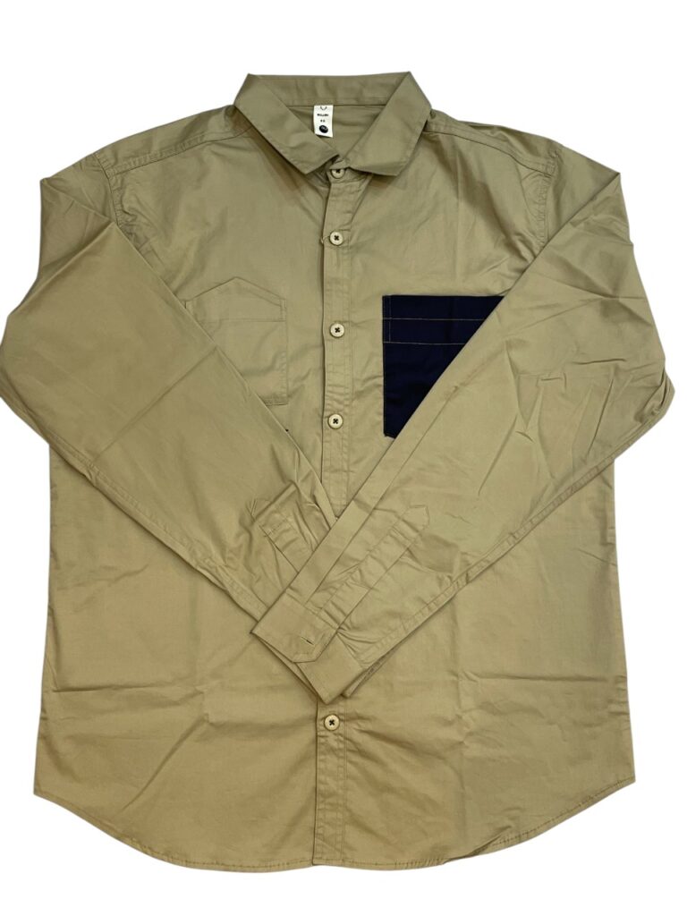 Imported Beige & Navy Pocket Shirt