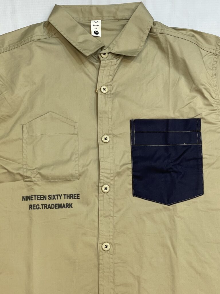 Imported Beige & Navy Pocket Shirt - Image 3