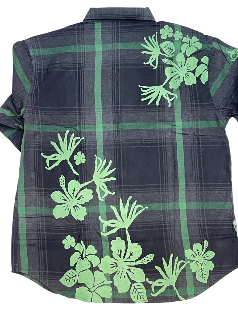 Imported Black &Green Floral Shirt - Image 4