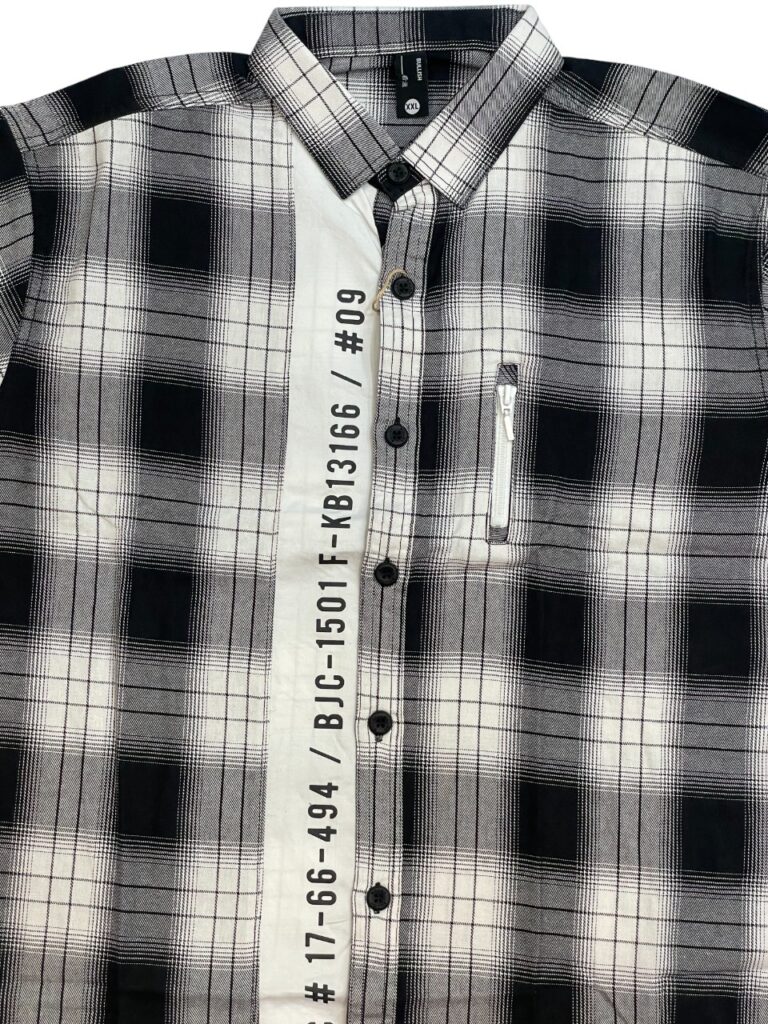 Trendy Black & White Plaid Shirt - Image 2