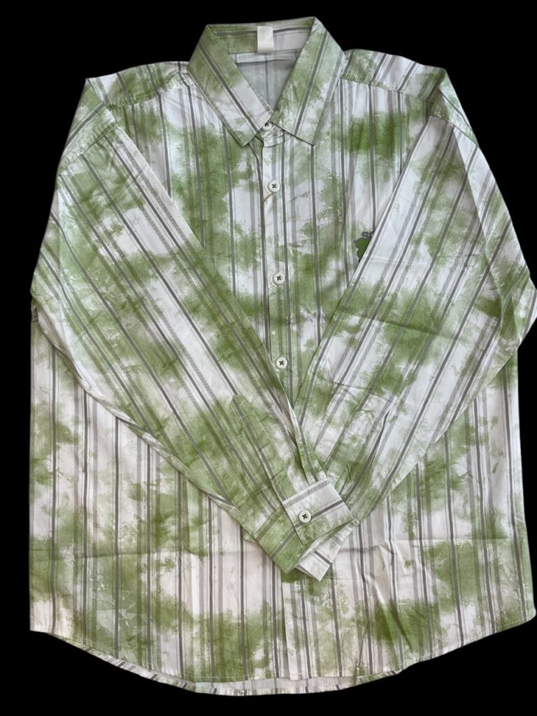 IMPORTED Striped Green Casual Shirt
