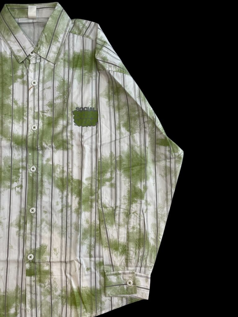 IMPORTED Striped Green Casual Shirt - Image 2