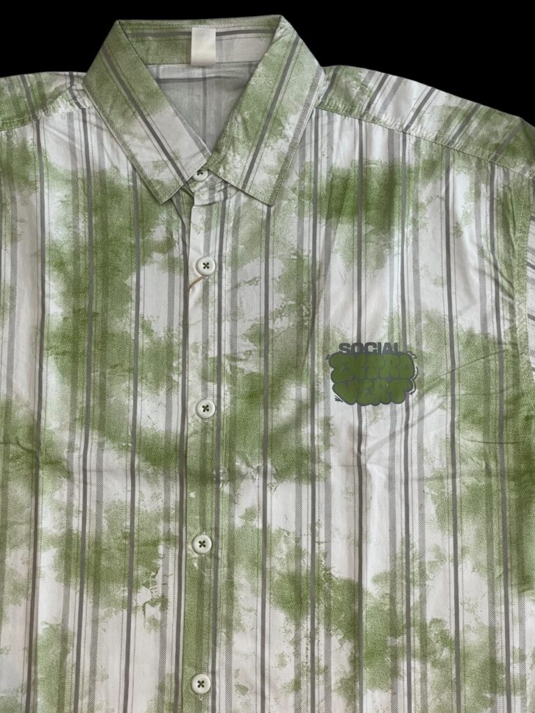 IMPORTED Striped Green Casual Shirt - Image 3