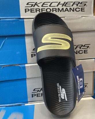 SKECHERS BLACK SLIDERS